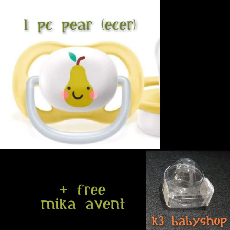 Empeng Avent Orthodontic Soother 0-6bulan star bear pacifier bayi-1 pcs PEAR (ecer)