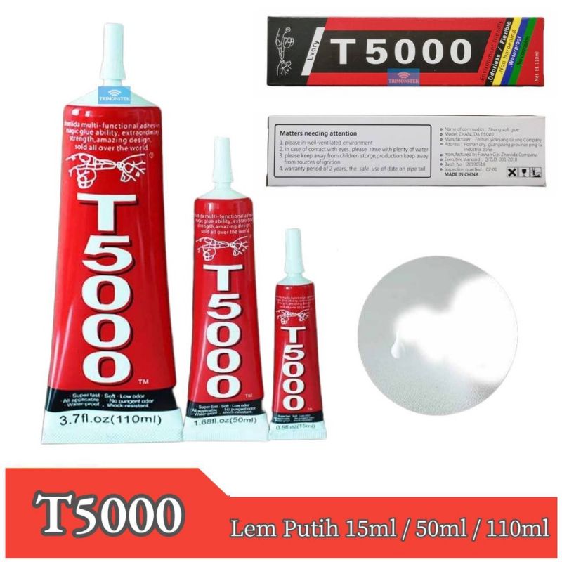 LEM LCD TOUCHSCREEN T5000 PUTIH SUSU UKURAN 15ML 50ML 110ML