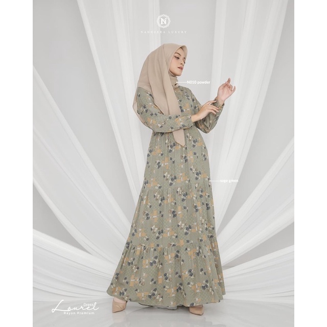 LAUREL DRESS NADHEERA LUXURY GAMIS SUSUN TINGKAT MOTIF SIMPEL