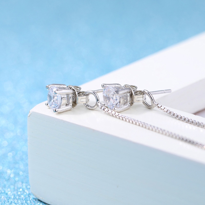925 Perak Anting Anting Wanita Cinta Anting Gula Batu Perhiasan Fashion EH00035