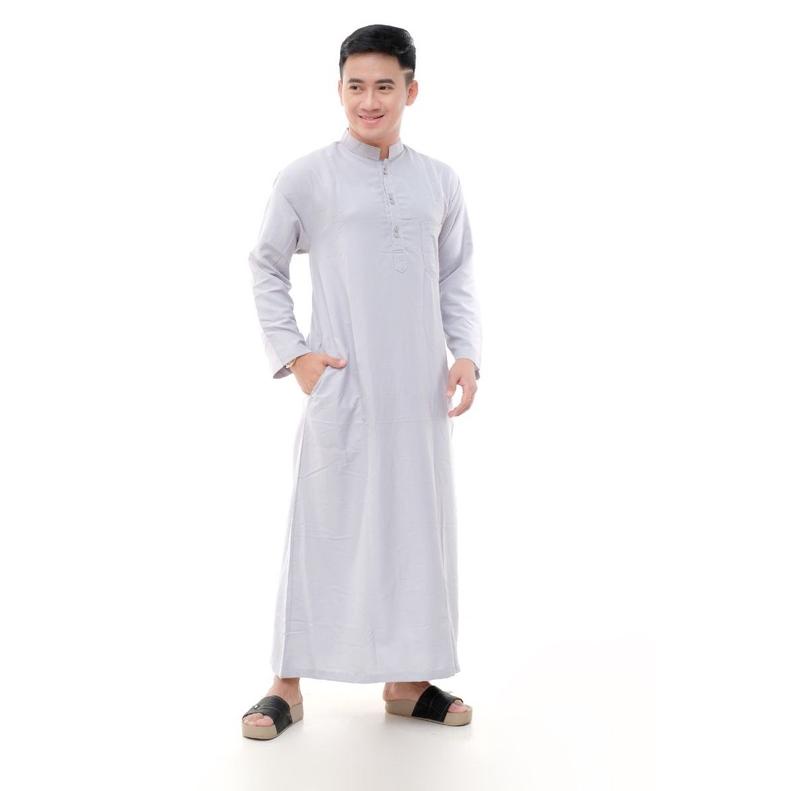 Sudah READY.. Jubah gamis pria lengan panjang bahan katun/jubah pria putih polos/gamis pria