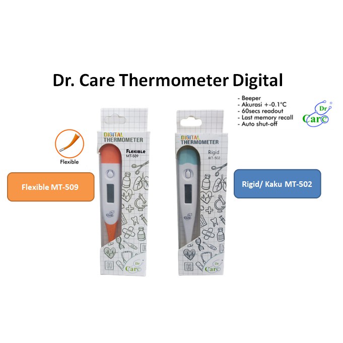 Thermometer Digital Flexible Ujung Lentur Dr. Care / Termometer Pengukur Suhu Panas Badan Bayi Anak