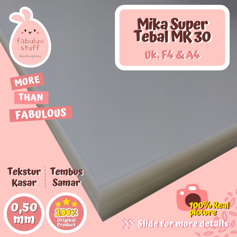 

Plastik Mika Super Tebal 0,5 mm MK-50 Ekstra Doff A4 A5 A6