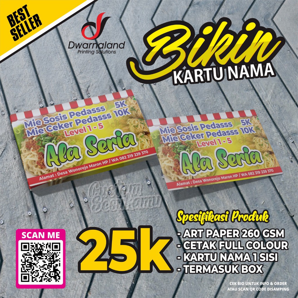 

CETAK KARTU NAMA MURAH 100 PCS 1 SISI + FREE BOX