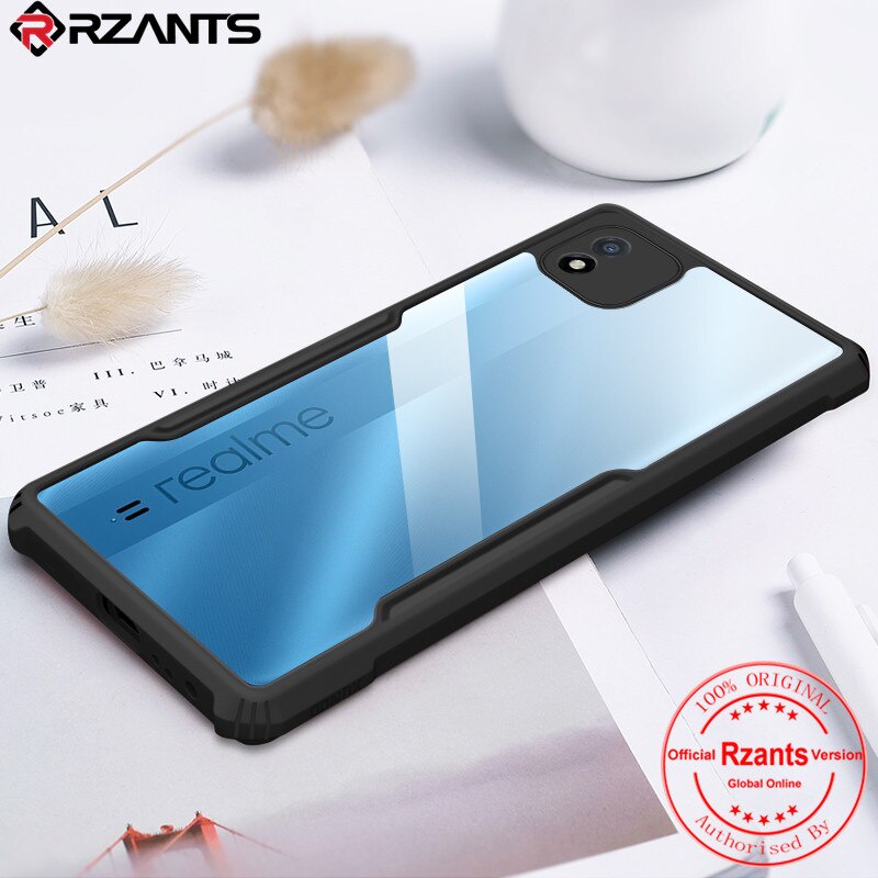 Case REALME C20 Armor Fushion Transparent Casing + Tempered Glass Full Layar dan Skin Carbon