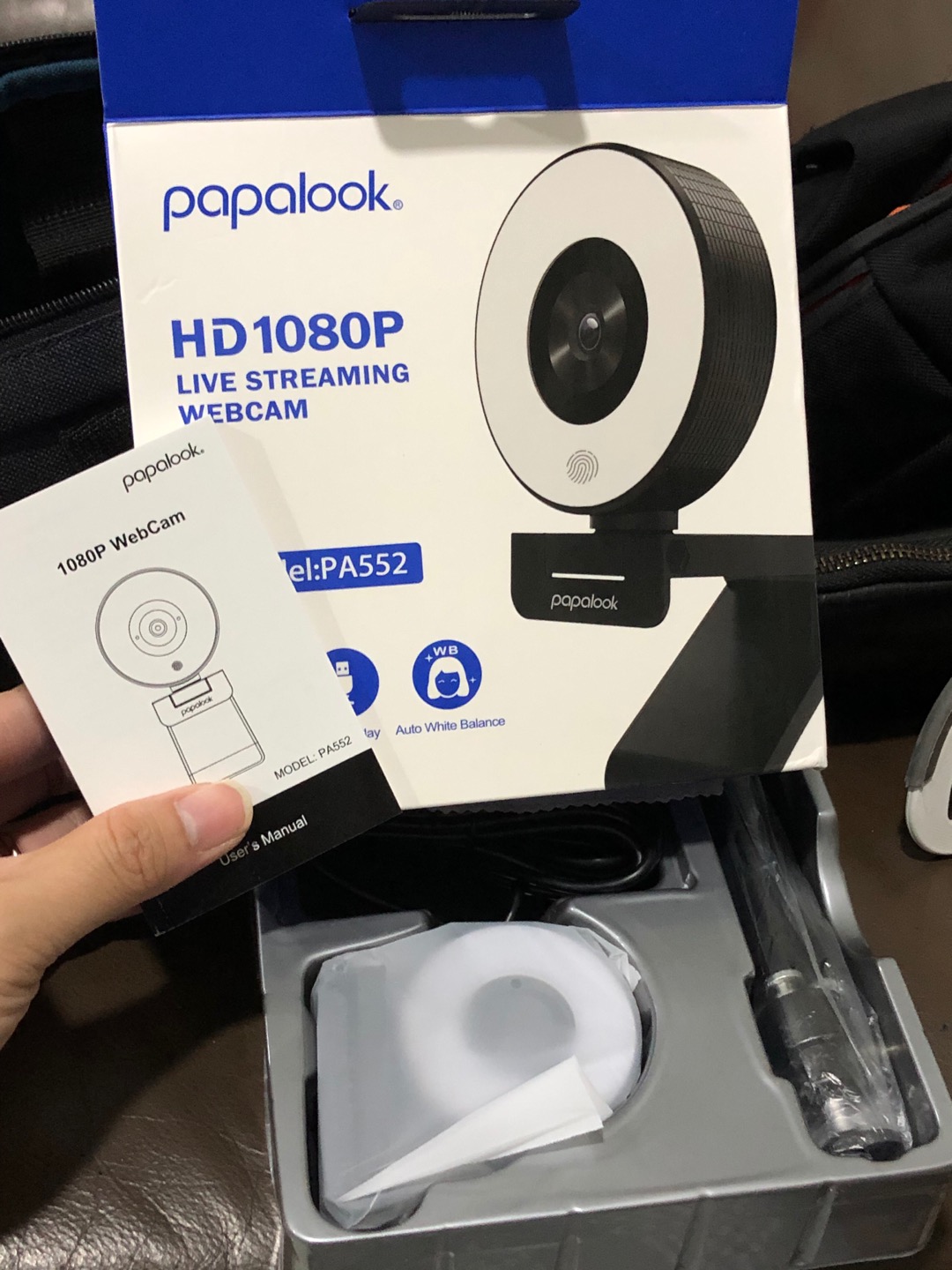 PAPALOOK PA552 Live Streaming Gaming Webcam with Ring