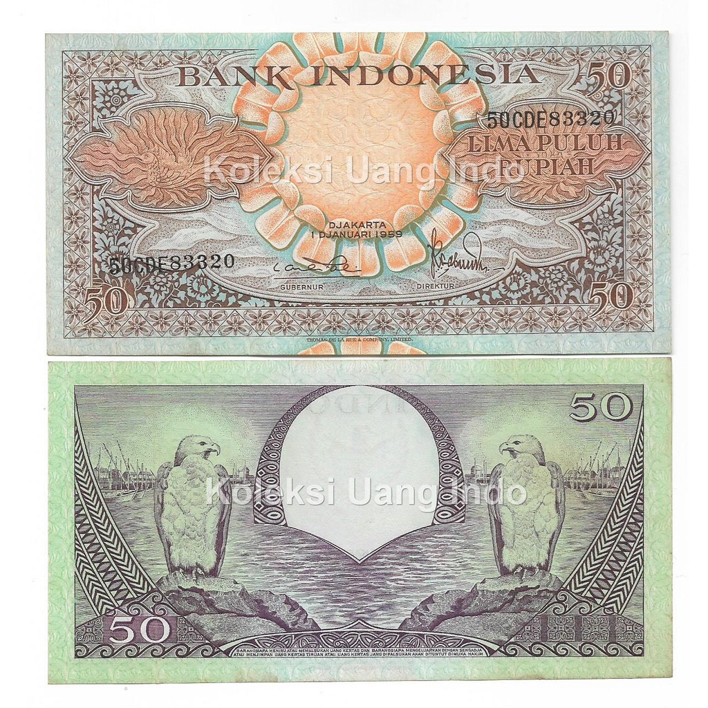 Uang Kuno 50 Rupiah Bunga 1959