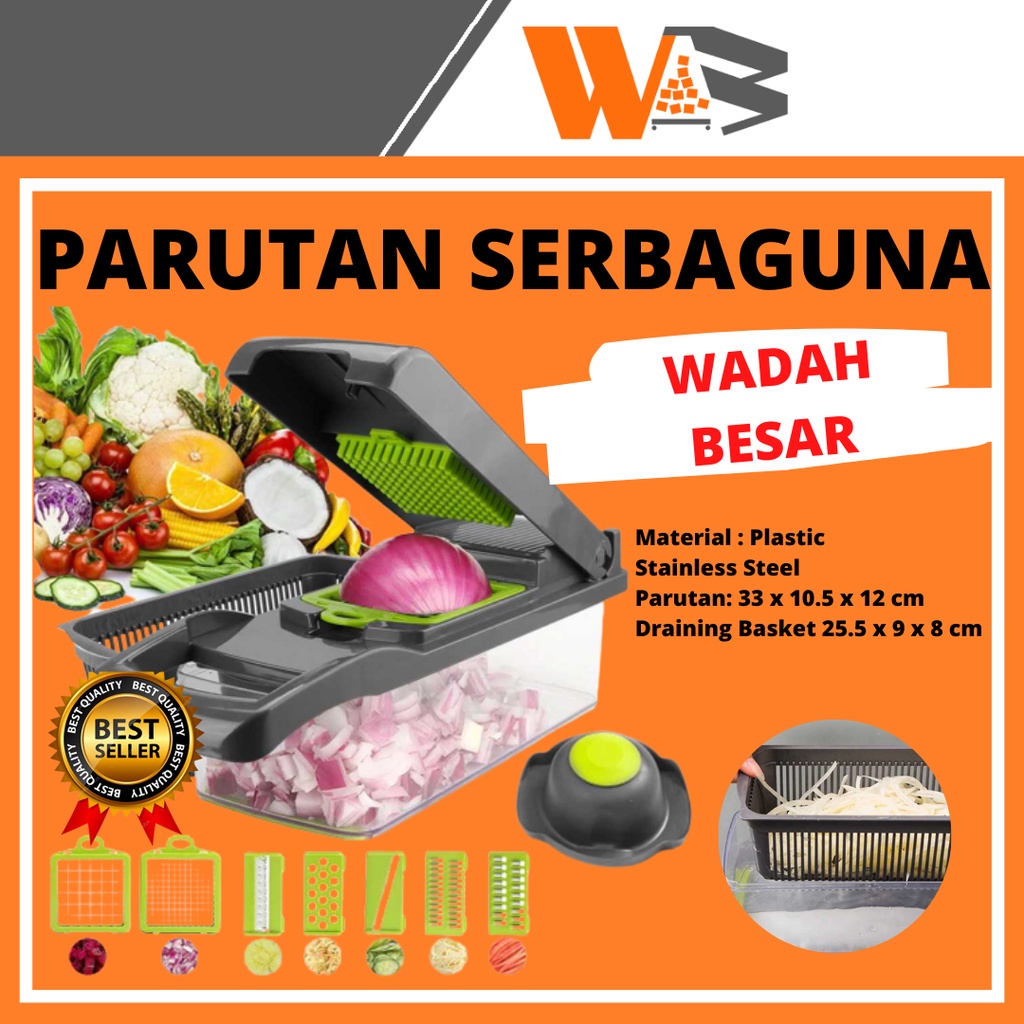 COD Parutan Serbaguna Penampung Slicer Draining Basket Parutan sayur /Alat Pemotong Sayur Multifungsi/chopper/Penghancur bawang putih