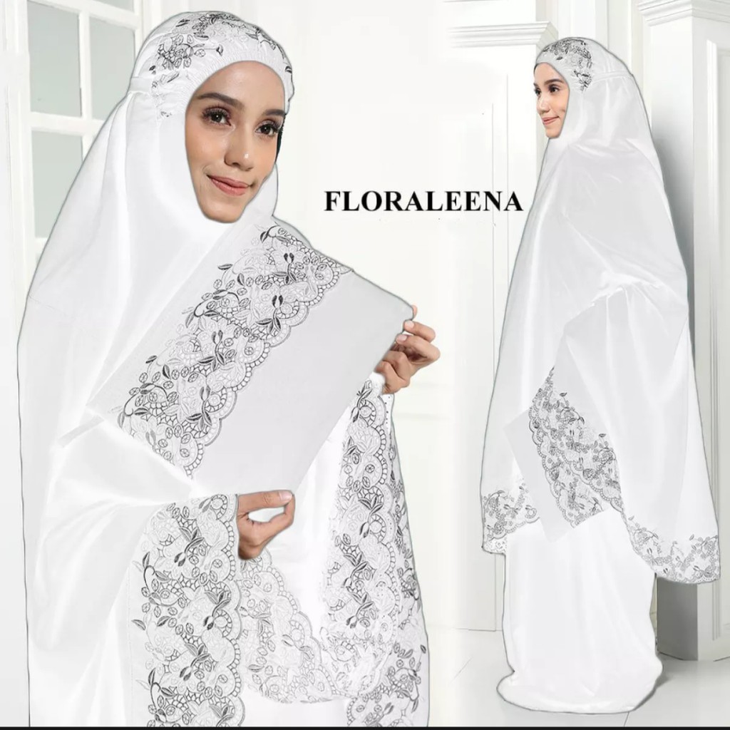 Gudang_mukenaku Mukena Floraleena Khadijah Model Mukena Terbaru 2020 Katun Brukat Murah Cantik