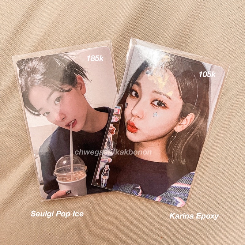 seulgi poster book pop ice karina epoxy pc only black mamba photocard aespa red velvet rv