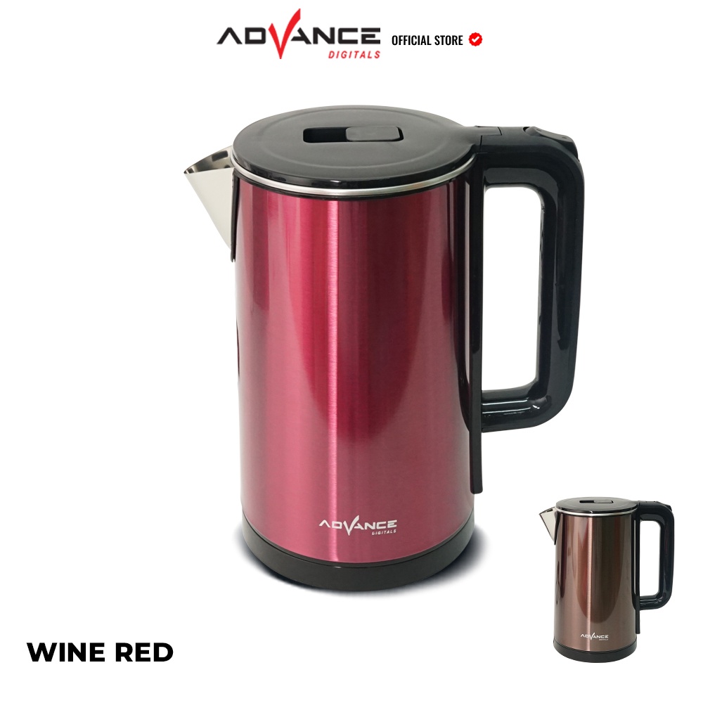 Advance Digitals Teko Listrik Electric Kettle Digitals AK185 Kapasitas 1.8 Liter Stainless Steel 304 Food Grade Pemanas Air Garansi Resmi 1 Tahun