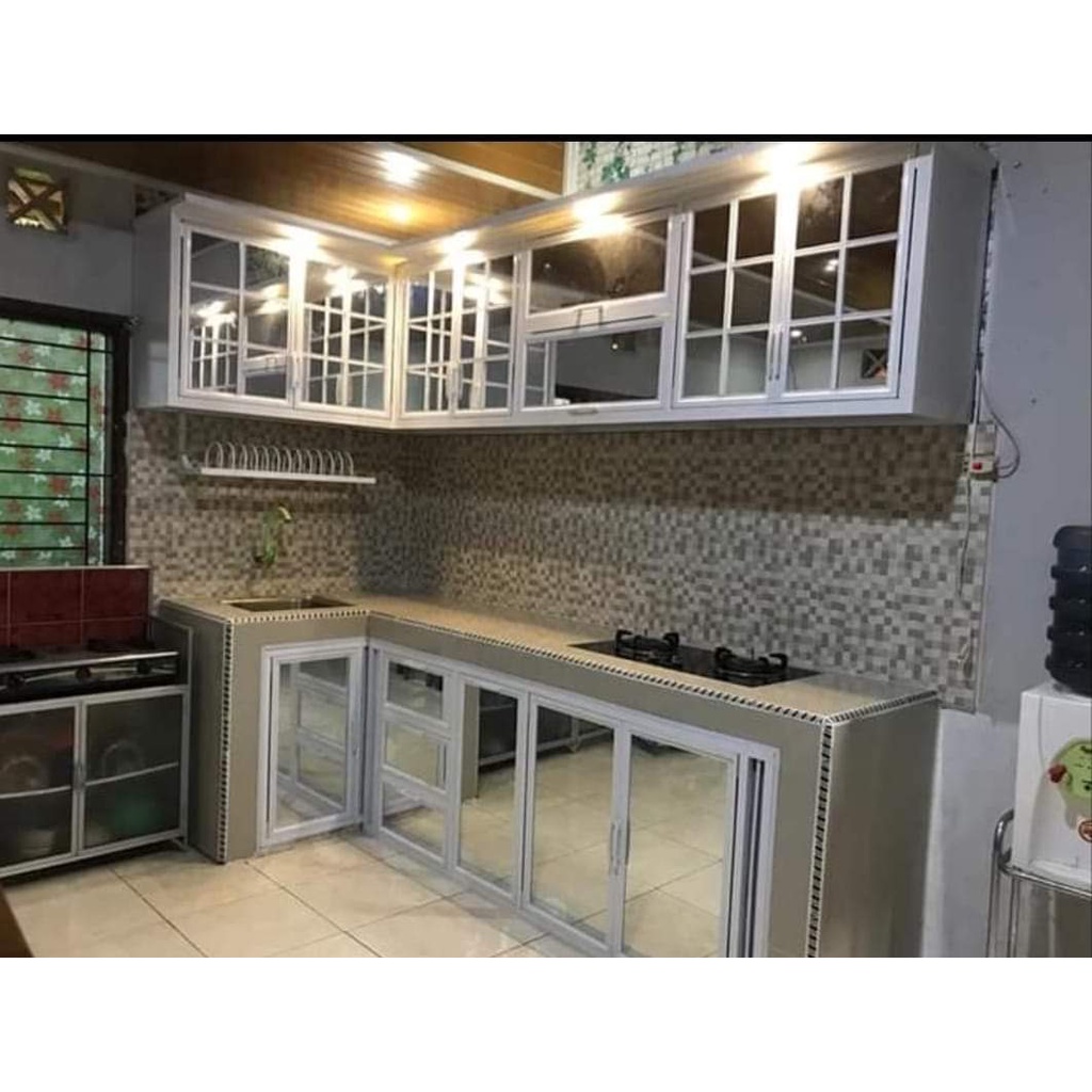 Kitchen set Bahan Aluminium dan hpl Kayu