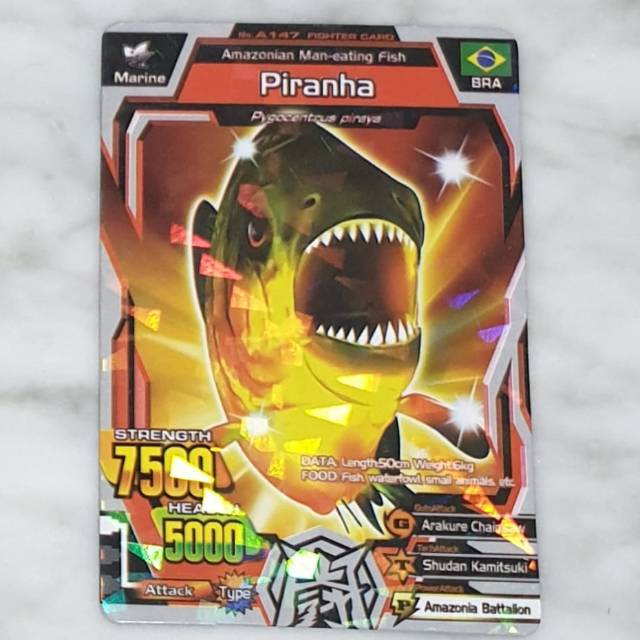 Mainan kartu animal kaiser piranha