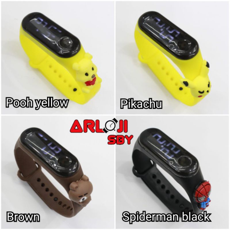 JAM TANGAN ANAK LED KARAKTER WARNA WARNI IMPORT MURAH