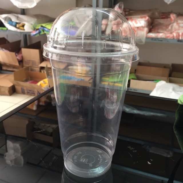 Cup Plastik  Gelas  Plastik  PET 22 oz Thai Tea Lid Dome 