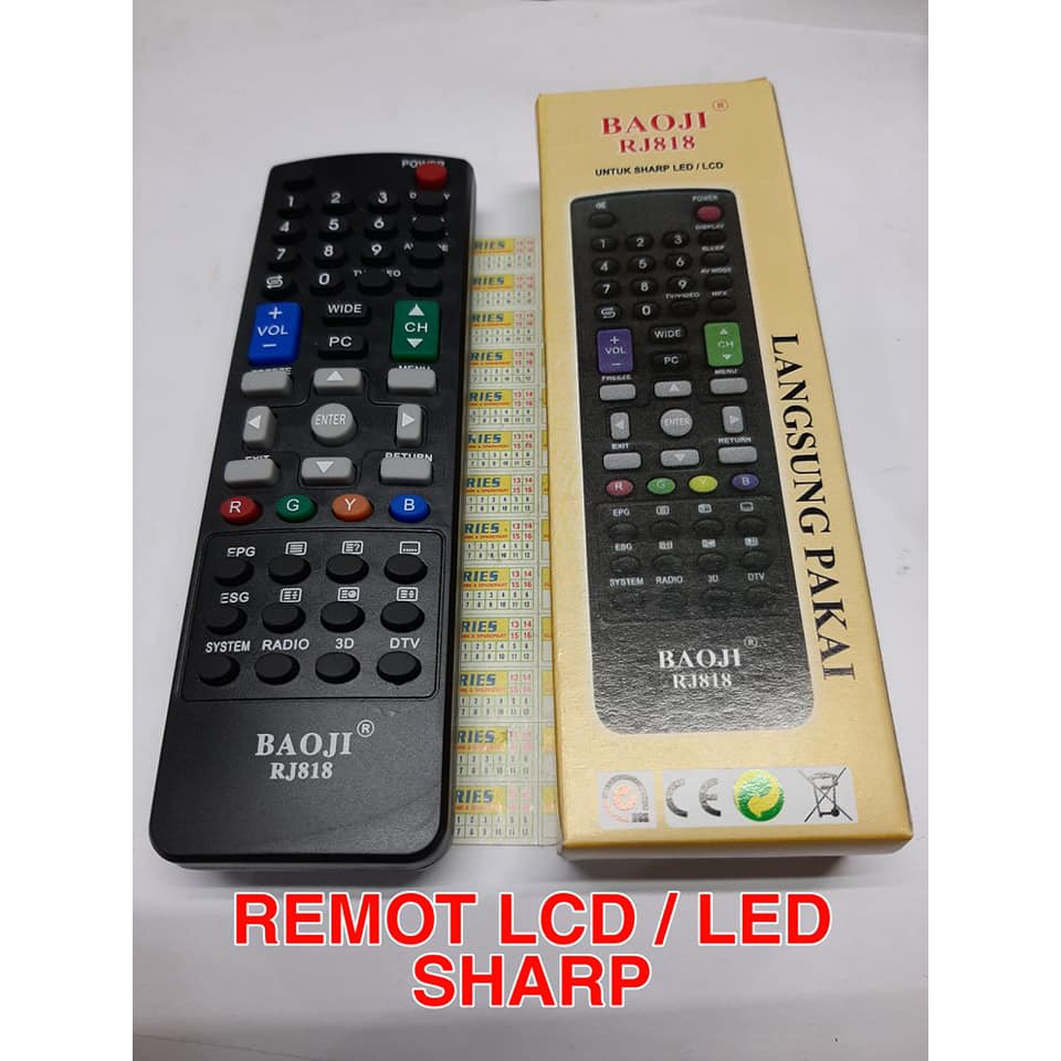 REMOT TV SHARP LED LCD TANPA SETING