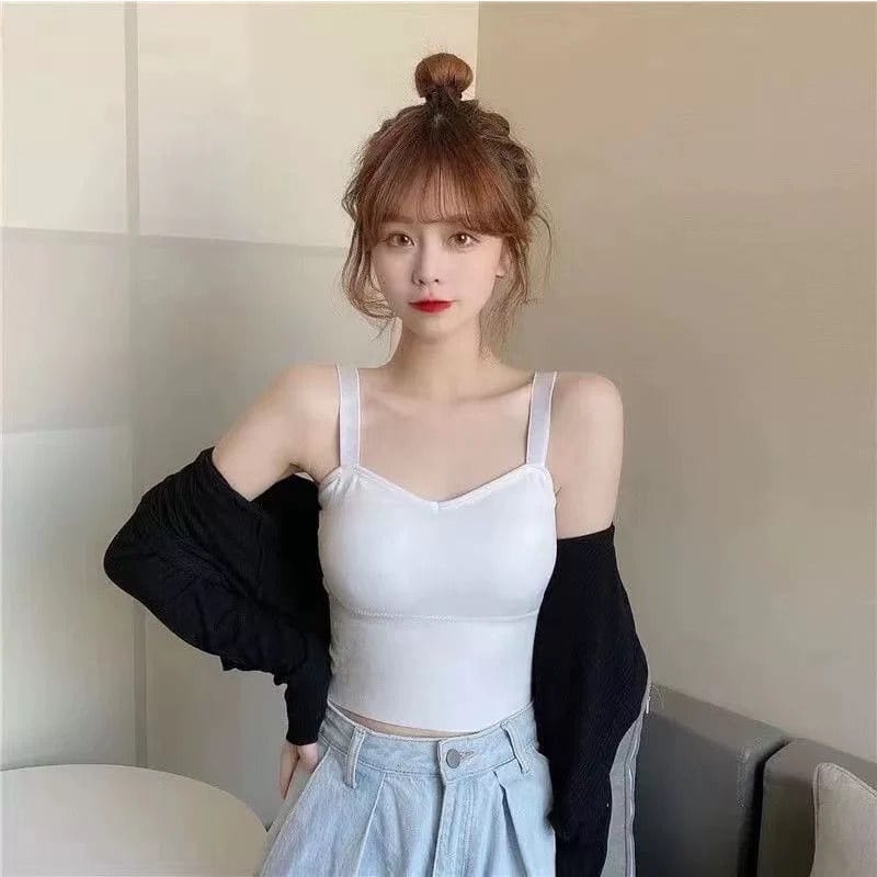 TF Tanktop Bra Fashion Pakaian Atasan Wanita Bh Olahraga Push Up Tanpa Kawat Elastis Sexy Import