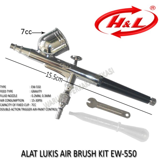 

Bagus H&L Spet Cat Air Brush Kit Penbrush Alat Lukis Grafis Ew-550 Hemat