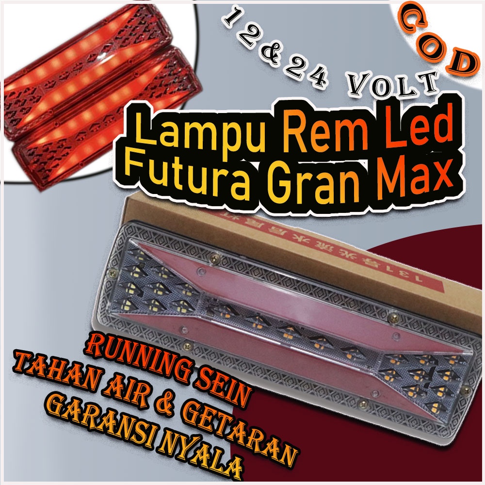 Lampu stop lamp 12 24 volt mobil pick up truk grandmax futura dfsk traga ertiga canter fuso elf runing sein berjalan terbaru