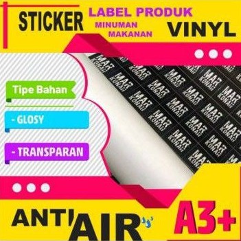 

Cetak Stiker / Sticker Label packaging bahan vinyl anti air