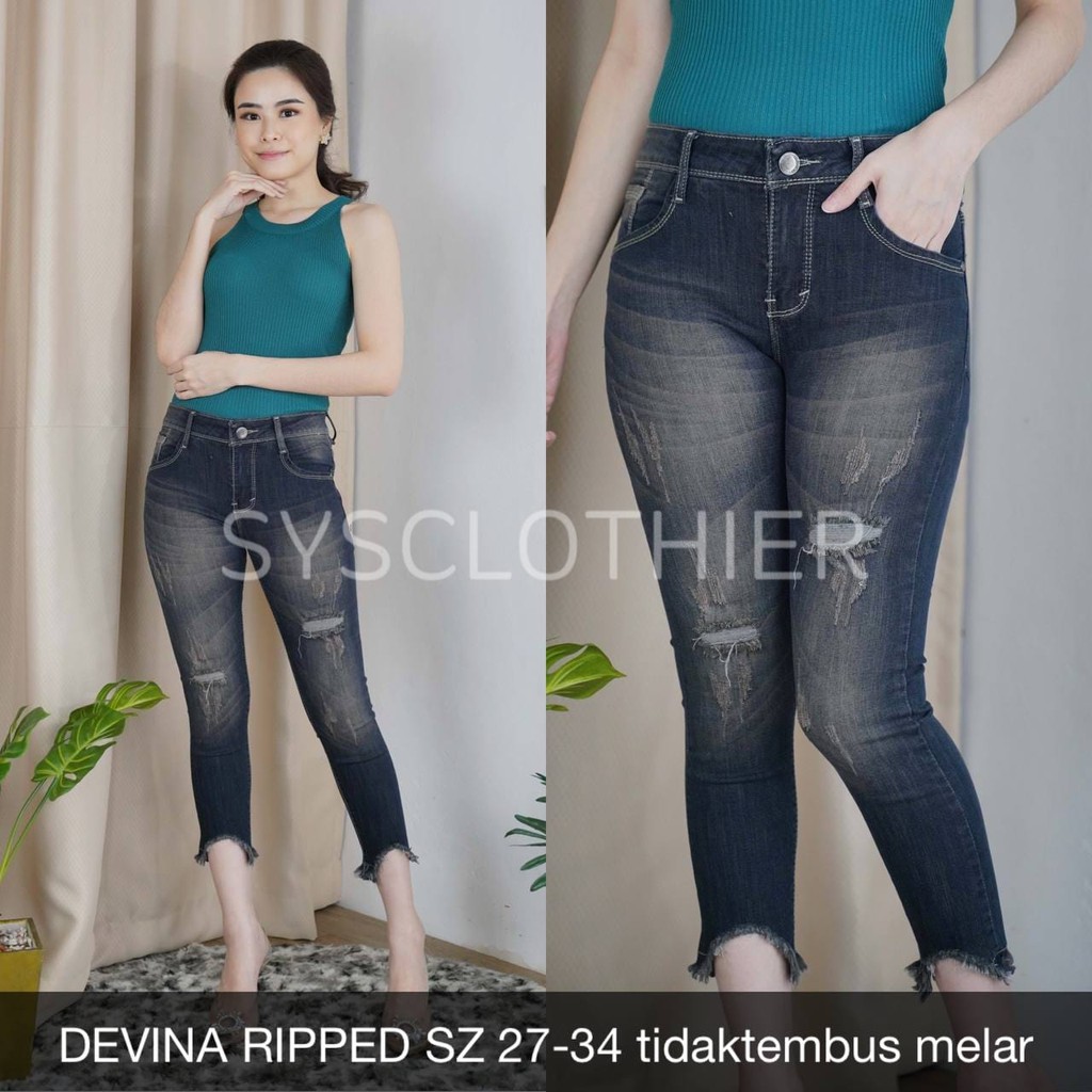 CELANA JEANS WANITA DEVINA RIPPED