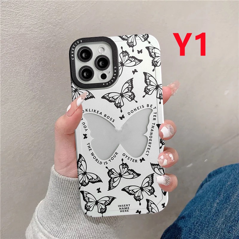 Soft Case Transparan Desain Tify Butterfly Untuk iPhone 6 6s 7 8 Plus 11 12 13 Pro MAX XR X XS MAX