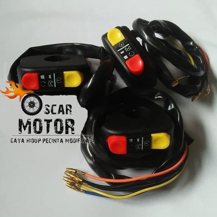 SAKLAR HOLDER KANAN ON OFF DOMINO UNIVERSAL STARTER SWITCH LAMPU motor motor