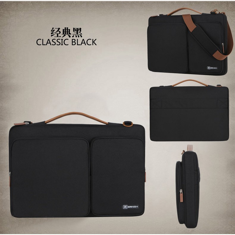 Tas Laptop / Macbook BRINCH Black Executive Bag 15 - 15.6 inch