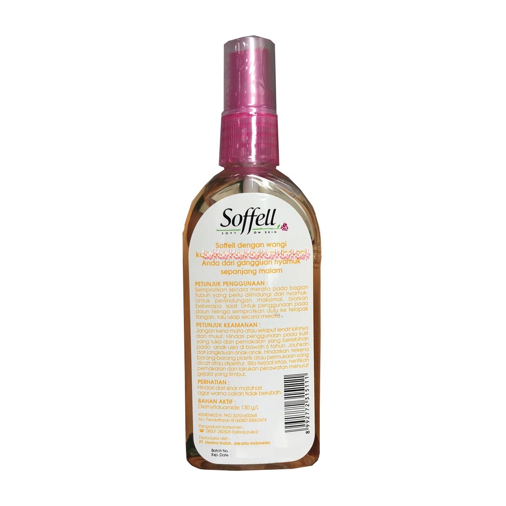 Soffell Spray Mosquito Repellent Cairan Penolak Nyamuk Aroma Kulit Jeruk 80mL