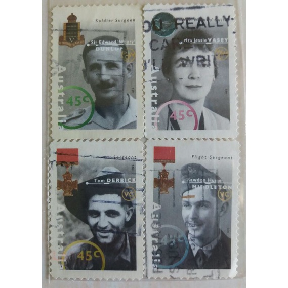 

(AB) Perangko Australia 1995 Australian Second World War Heroes (1st Series) Set Lengkap 4pcs Used