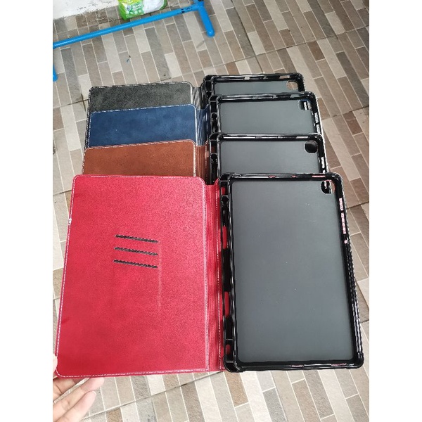 Sarung Buku Samsung Galaxy Tab S6lite S6 Lite P610 P615 P610n Leather Case Flip Cover Casing Folio Book Softcase Silicon Silikon Smart pelindung tempat Pen slot kartu