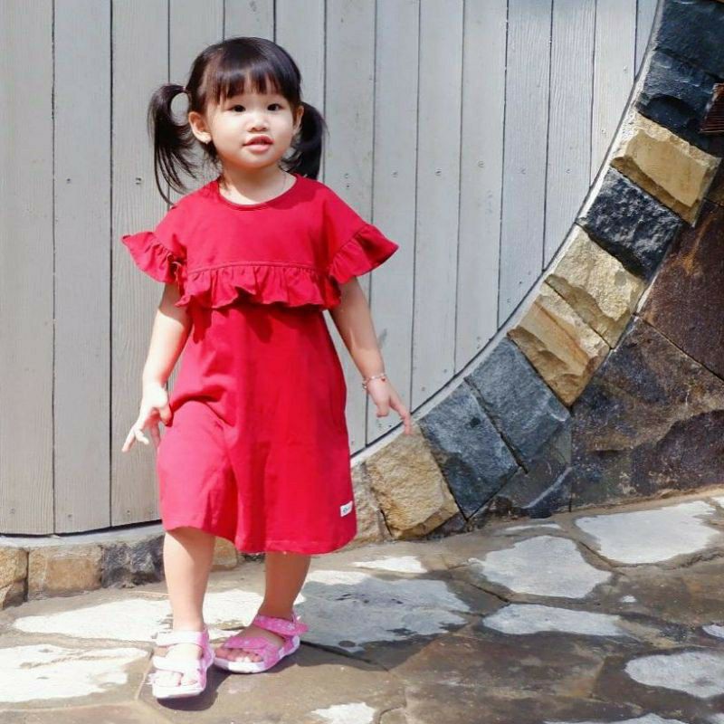 LING LING DRESS 1-5 TAHUN RUFFLE POLOS