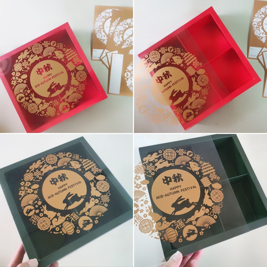 

5 pcs Kardus Mika Mooncake 125 Gram Box Kotak Kemasan Kue Bulan Hampers Packaging Sekat 4 Mid Autumn II