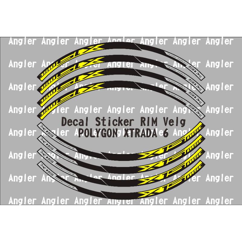 Decal sticker rim velg sepeda polygon xtrada 6 kuning