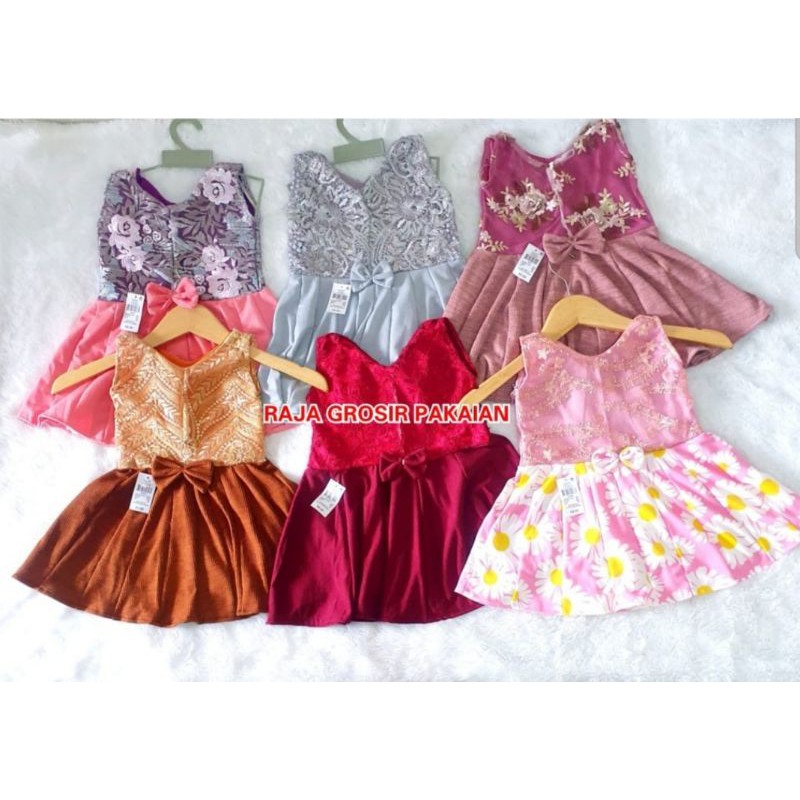 Dress Anak Semi Brukat Model Yukensi Dan Berlengan 1-4 Thn