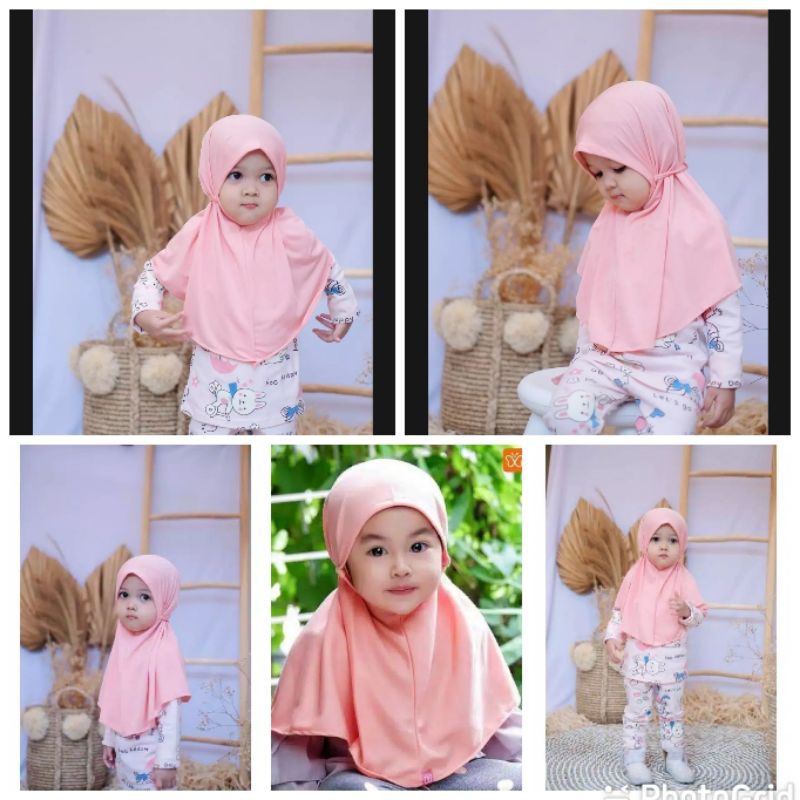 Jilbab Anak Bergo Instan 0-3 Tahun Jersey Ballon Premium |Hijab Bayi Tk Lucu |Kerudung Sekolah Baby Sd Perempuan Newborn