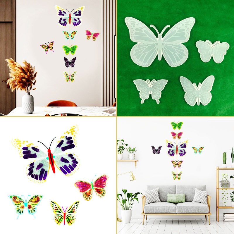 Siy Cetakan Resin Epoksi Bentuk Kupu-Kupu Bahan Silikon Untuk Dekorasi Gantungan Kunci / Perhiasan DIY