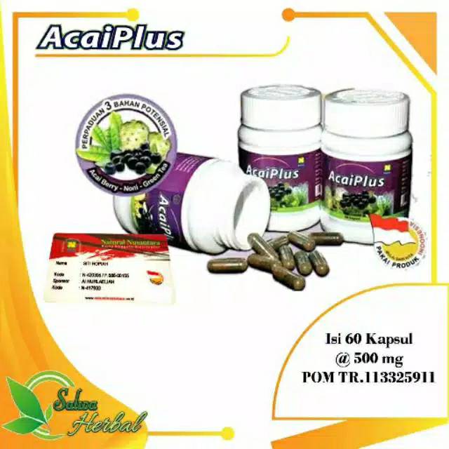 Acaiplus Acai Berry Pelangsing Nasa Tanpa Diet Original Herbal Alami
