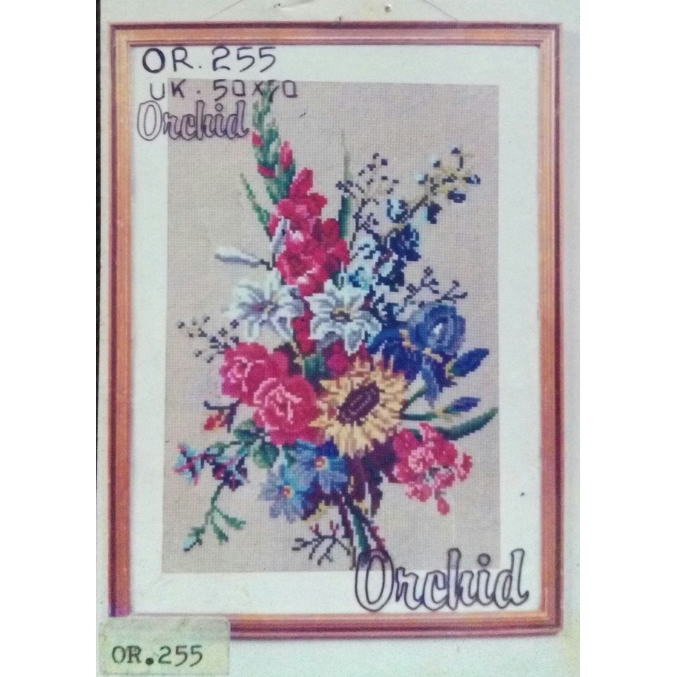 KRUISSTEEK KRISTIK ORCHID MOTIF BUNGA OR 255