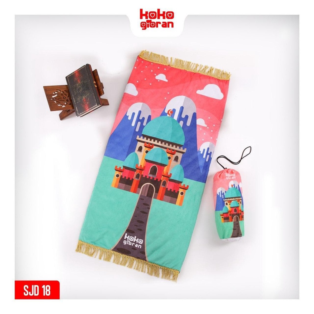 Sajadah Custom Nama -Sejadah Nama - Sajadah Anak Perempuan - Sajadah Anak Karakter - Sajadah Printing Koko Gibran-SJD18