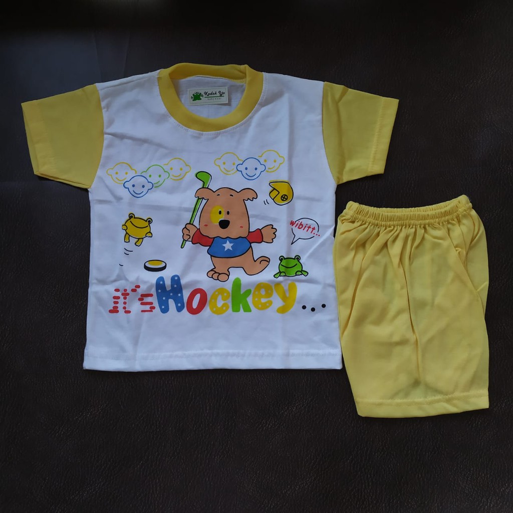 [kg4]Setelan Baju Bayi Tangan Pendek Oblong