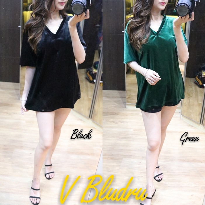 [V Bludru BC]Blouse wanita Bludru Varian warna