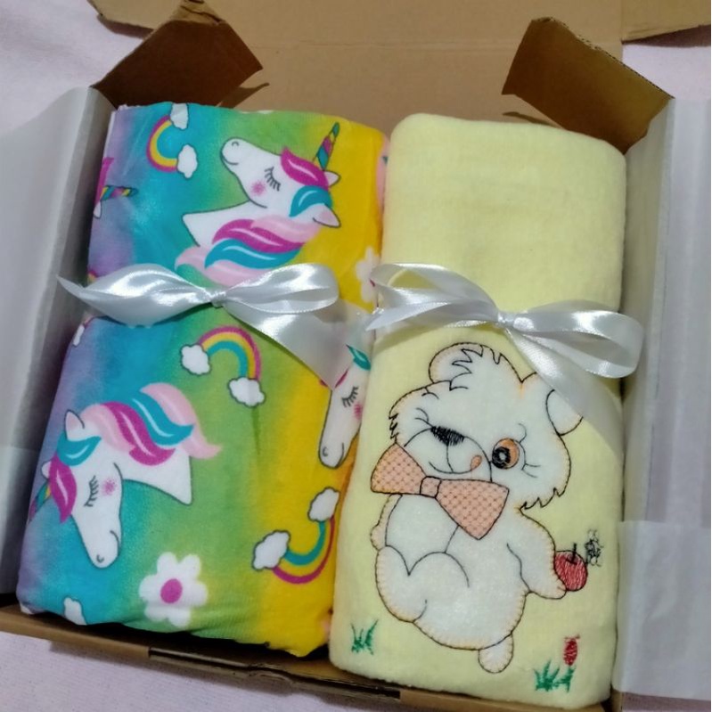 PASTI TERMURAH!!! HAMPERS BAYI | KADO BAYI | KADO LAHIRAN|HADIAH KADO HANDUK BAYI DAN SELIMUT-Kuning (unicorn)