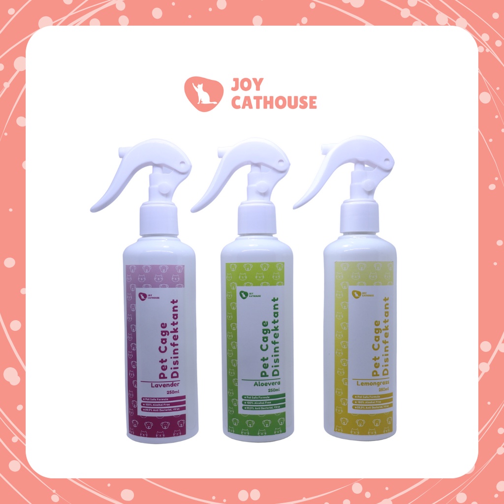 Disinfektan 250 ml Non-Alkohol Penghilang Bau Kandang Kucing, Anjing, Kelinci dan Hewan Peliharaan Lainnya 250 ml Botol Spray Dengan Fitur Lock | Joy Cathouse