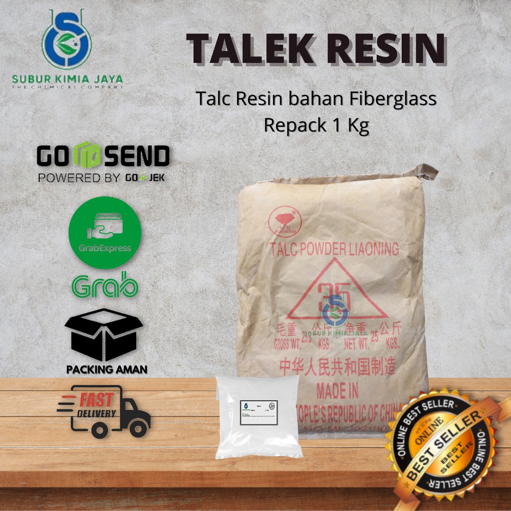 

Talc / Talk / Talek Resin bahan fiberglass / Bubuk Talek Resin / Talc Powder 1 kg