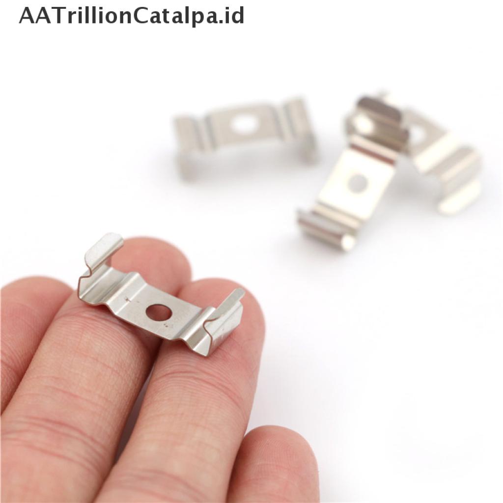 (AATrillionCatalpa) 4pcs Klip Holder Lampu T5 Warna Silver