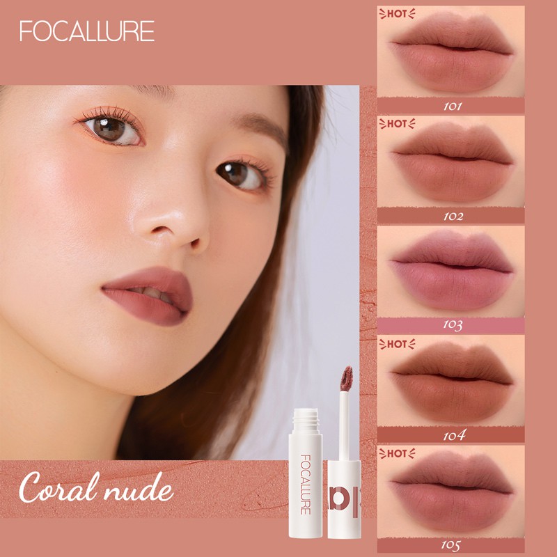 FOCALLURE Lipstik Cream Matte Lipstick Velvet-Mist waterproof Lip mist long-lasting lip cream #JasmineMeetsRose Kosmetik Bibir