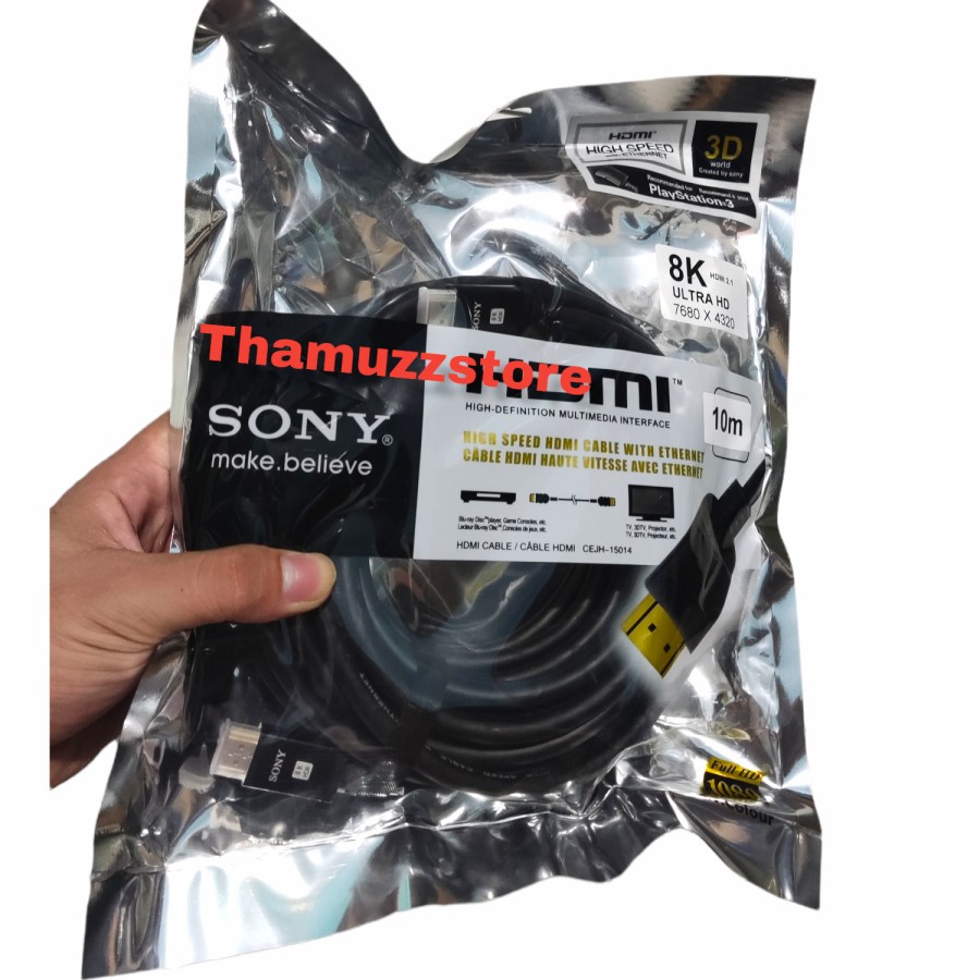 Cable HDTV SONY High Premium 8K V2.1 10 Meter - KABEL HDTV SONY 10M