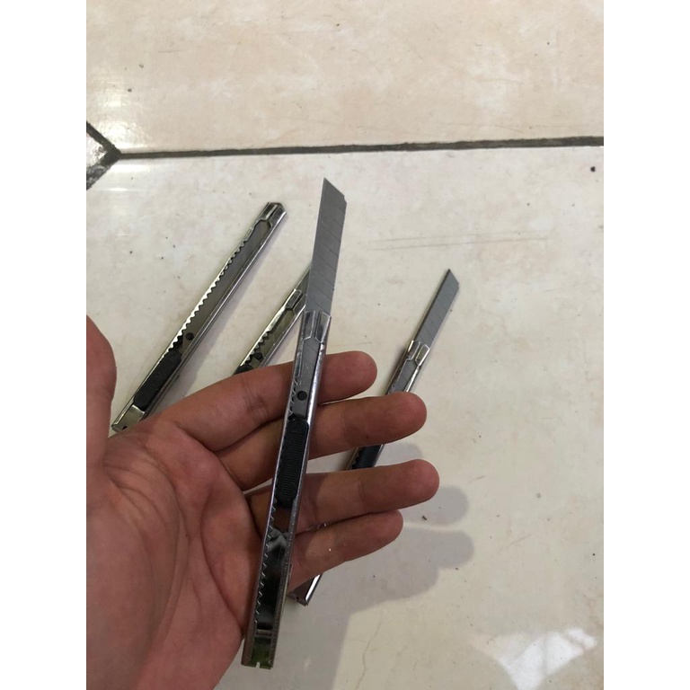 Cutter Besi Mini 12.5 cm / Cutter Stainless Lancip dan Datar