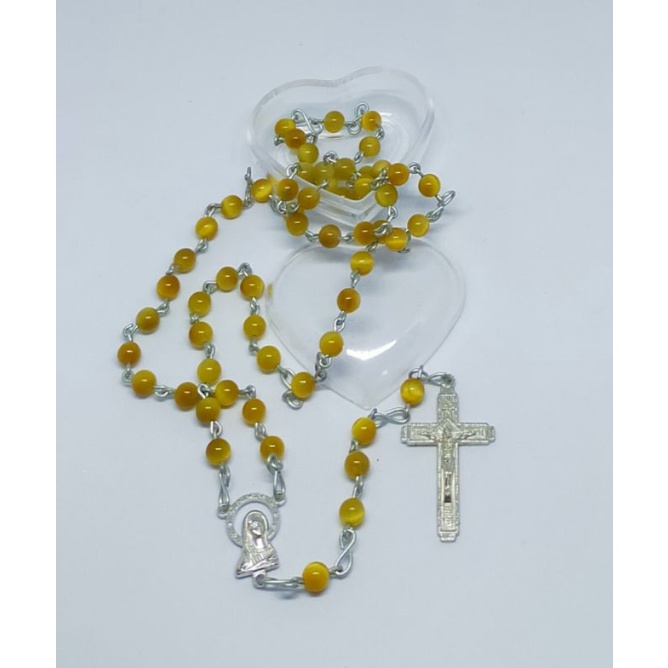 Rosario Batu Golden Tiger Eye 6mm + Free Kotak Hati